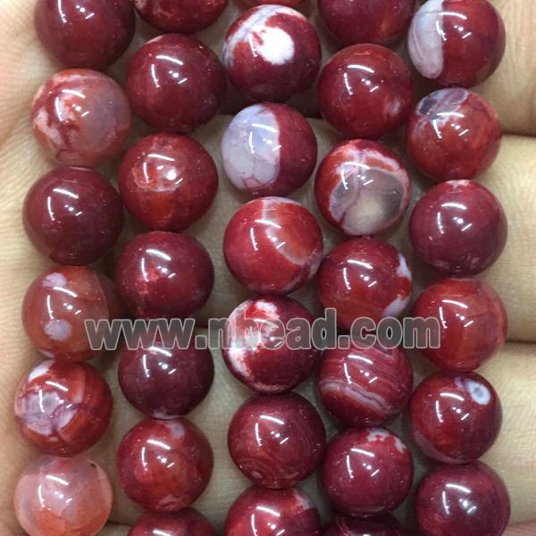 round red agate beads