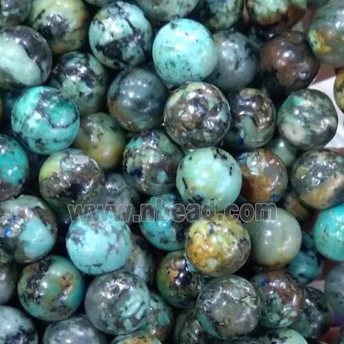 round natural African turquoise beads