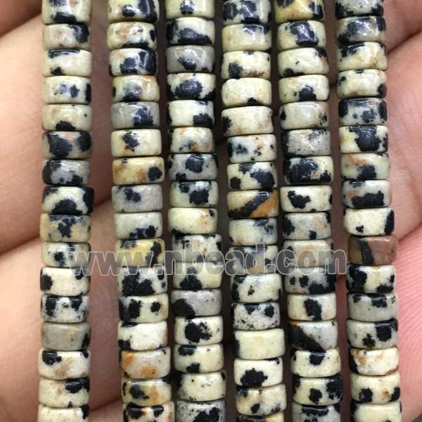 black Dalmatian Jasper heishi beads