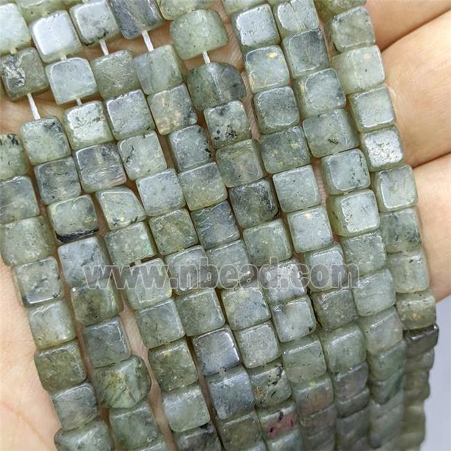 Natural Labradorite Cube Beads