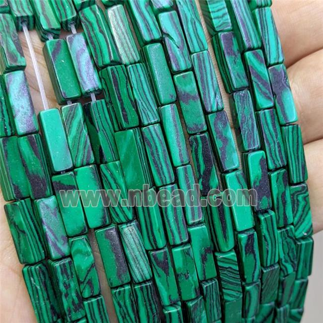 Synthetic Malachite Cuboid Beads Green