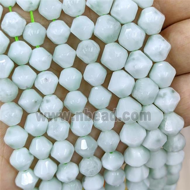 Natural Snowflake Angelite Beads Green Bicone