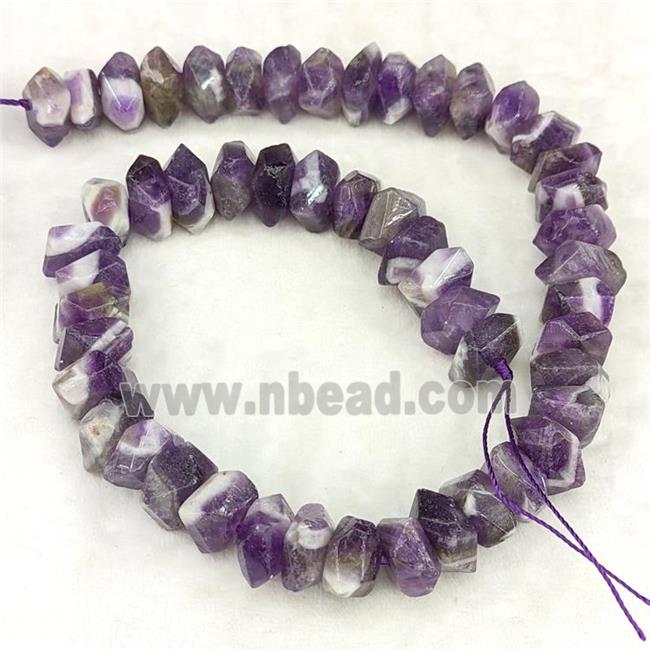 Natural Dogtooth Amethyst Beads Purple Faceted Square