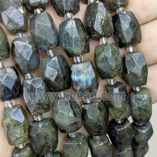 Natural Labradorite Beads Faceted Cuboid