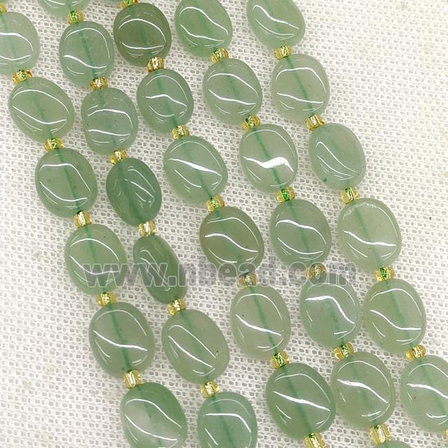 Natural Green Aventurine Oval Beads