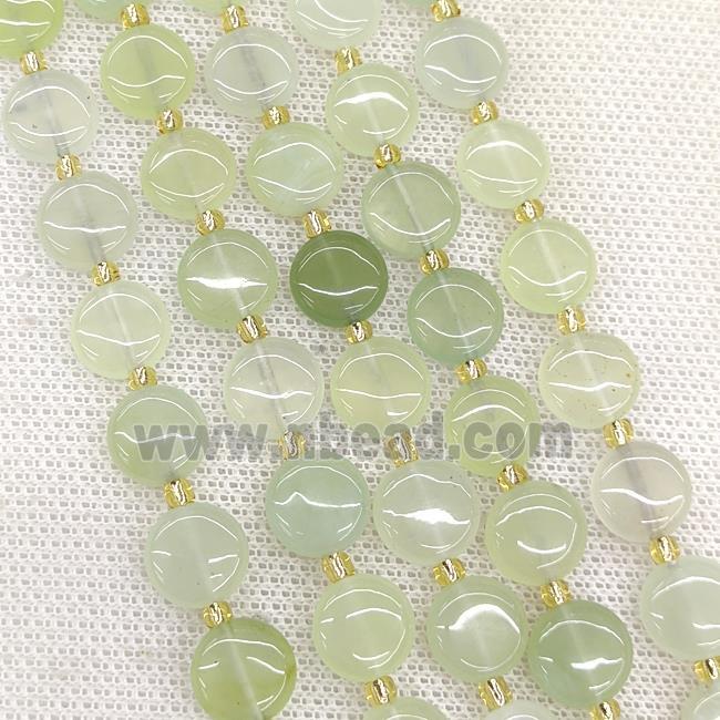 Natural New Mountain Jade Coin Beads