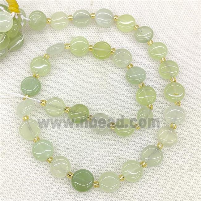 Natural New Mountain Jade Coin Beads