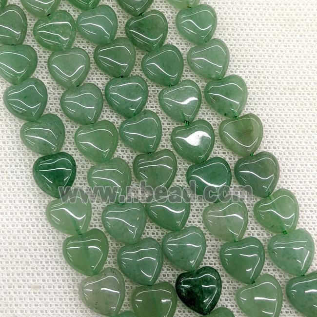 Natural Green Aventurine Heart Beads