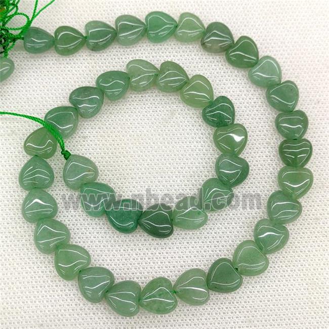 Natural Green Aventurine Heart Beads