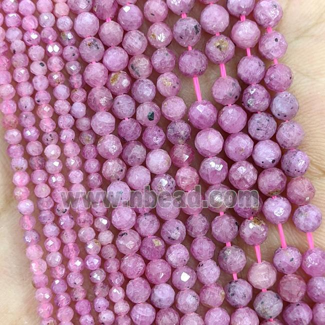 Natural Ruby Beads Faceted Round A-Grade