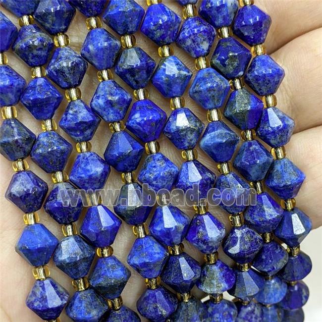 Natural Blue Lapis Lazuli Bicone Beads