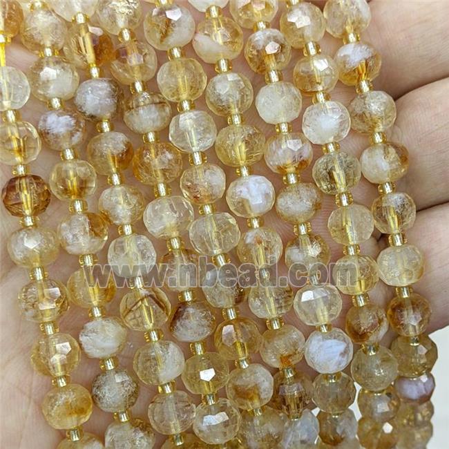 Natural Citrine Beads Faceted Rondelle Golden