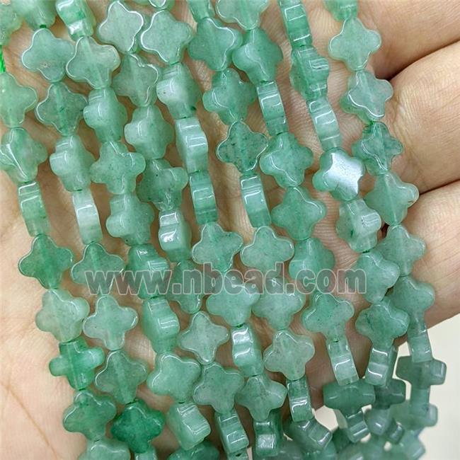 Natural Green Aventurine Clover Beads