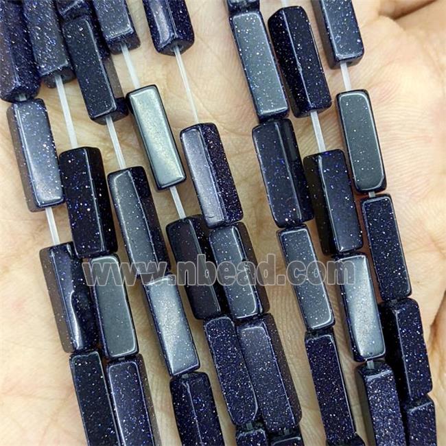 Blue Sandstone Cuboid Beads