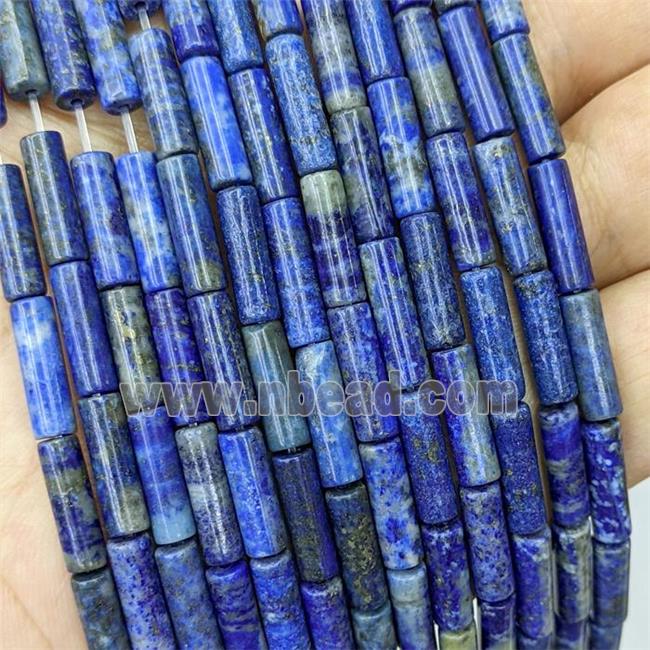 Natural Blue Lapis Lazuli Tube Beads