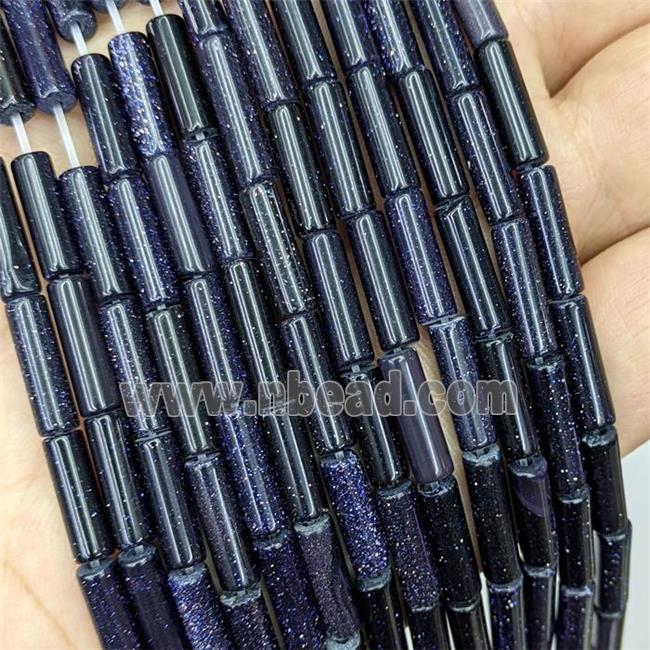 Blue Sandstone Tube Beads