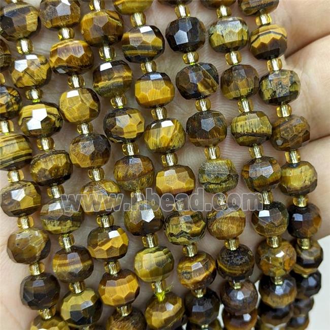 Natural Tiger Eye Stone Beads Faceted Rondelle