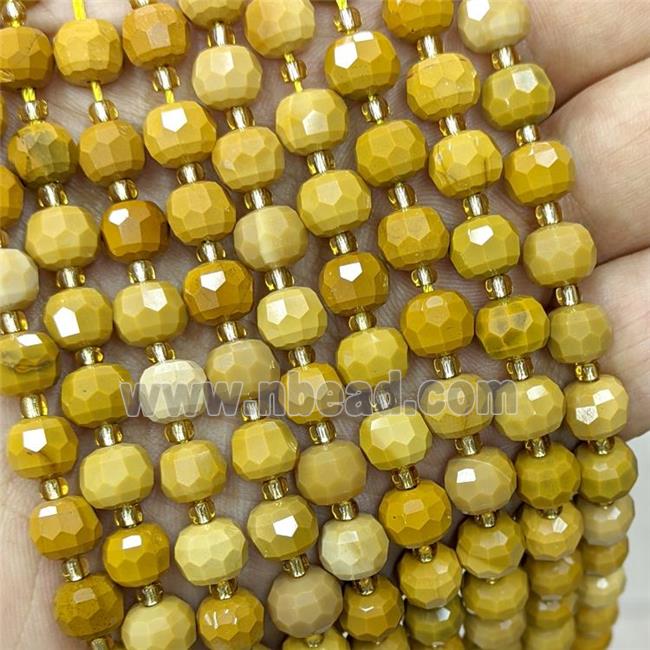 Natural Yellow Mookaite Beads Faceted Rondelle