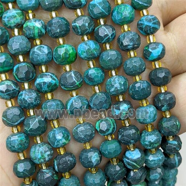 Synthetic Chrysocolla Beads Faceted Rondelle Green Dye