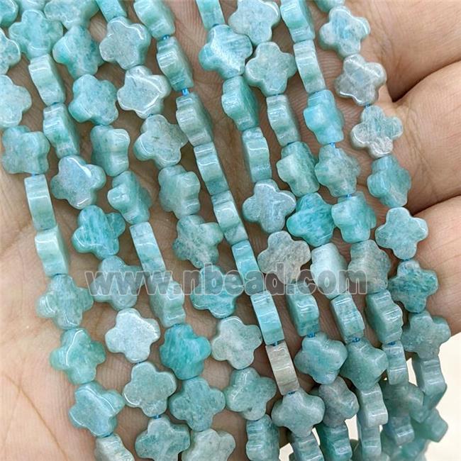 Natural Green Amazonite Clover Beads