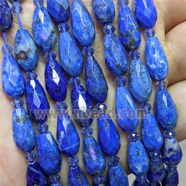 Natural Blue Lapis Lazuli Beads Faceted Teardrop