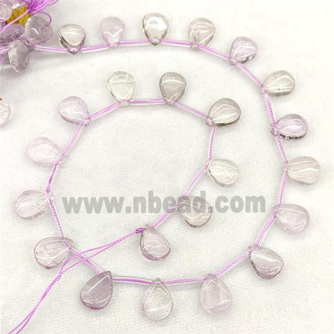 Natural Amethyst Teardrop Beads Topdrilled Lt.purple