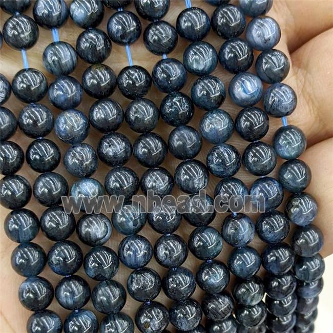 Natural Kyanite Beads Darkblue Smooth Round C-Grade