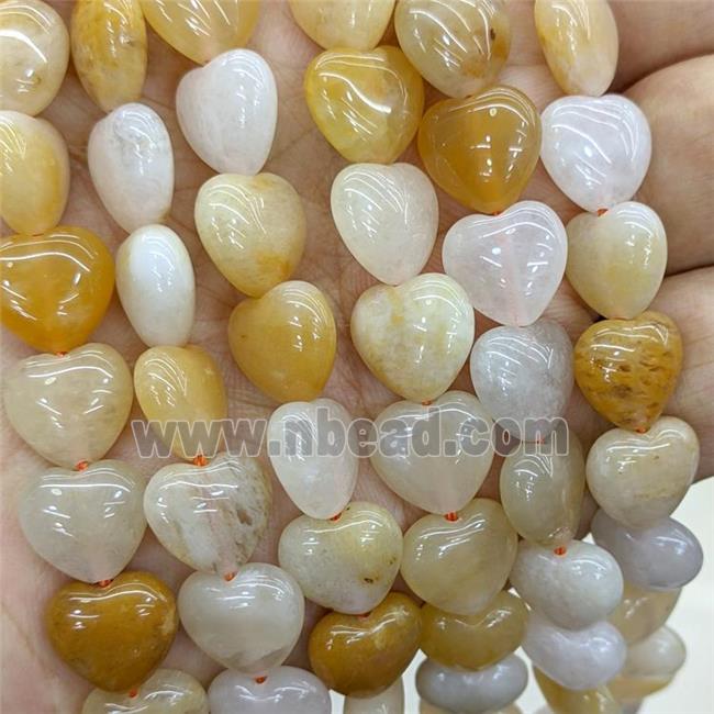 Natural Yellow Aventurine Heart Beads