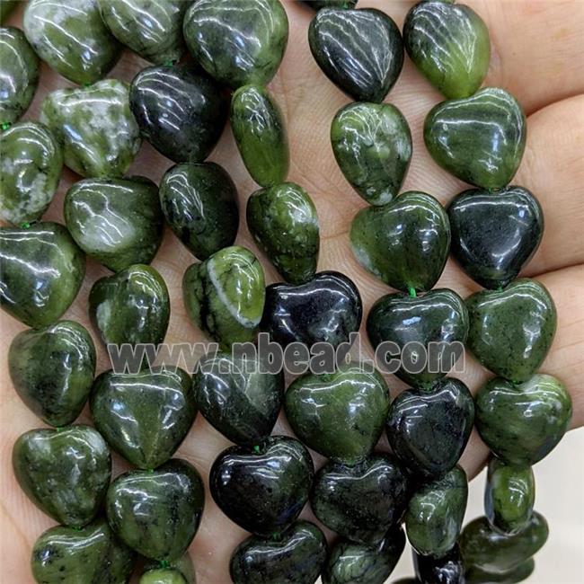 Natural Chinese Jadeite Heart Beads