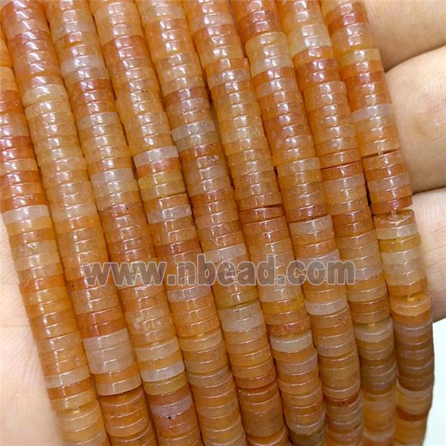 Natural Red Aventurine Heishi Spacer Beads