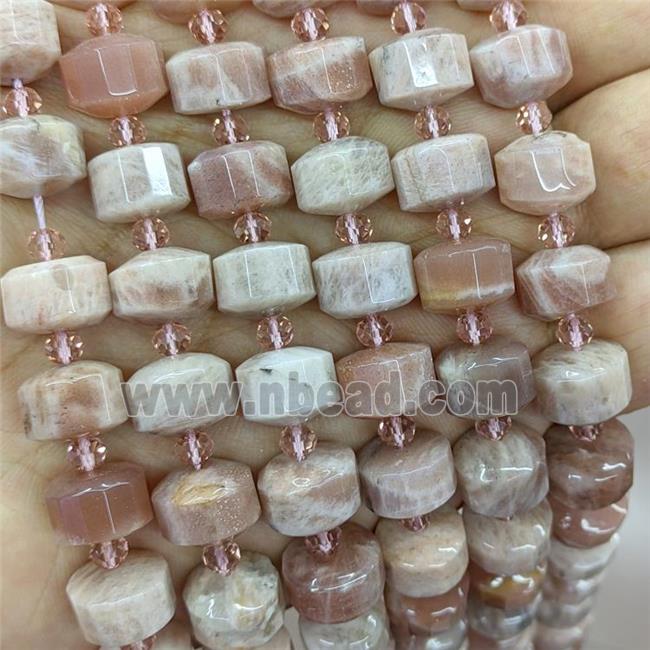 Natural Peach Sunstone Heishi Beads