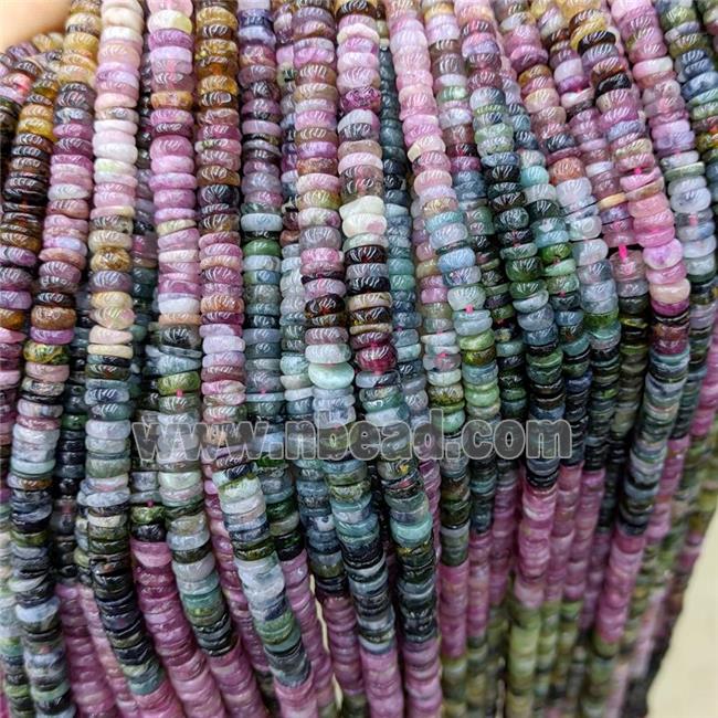 Natural Tourmaline Heishi Spacer Beads Multicolor