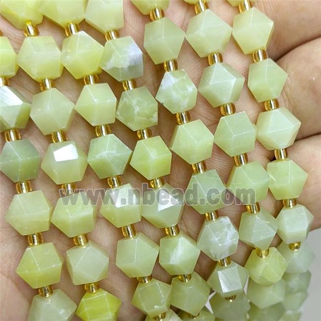 Natural Lemon Jade Beads Green Cut Bicone