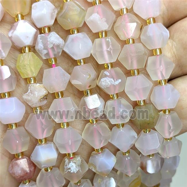 Natural Sakura Agate Beads Pink Cherry Cut Bicone