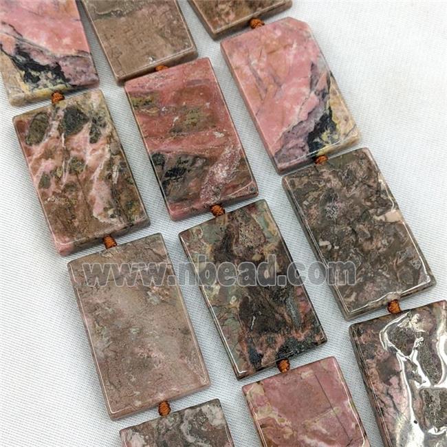 Natural Chinese Rhodonite Rectangle Beads