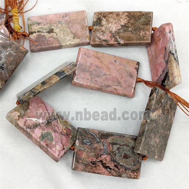 Natural Chinese Rhodonite Rectangle Beads