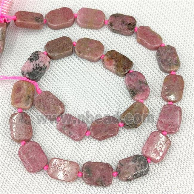 Natural Chinese Rhodonite Beads Pink Rectangle