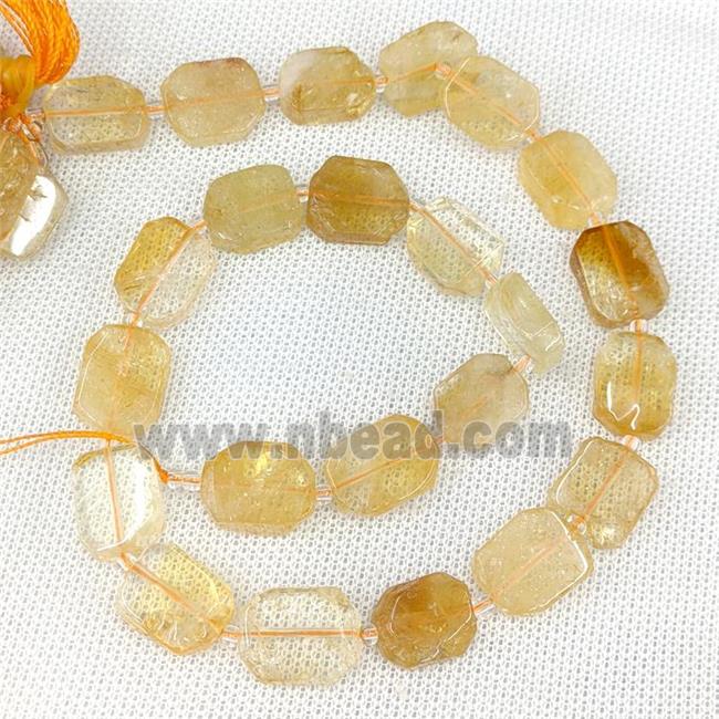 Natural Citrine Beads Rectangle Golden