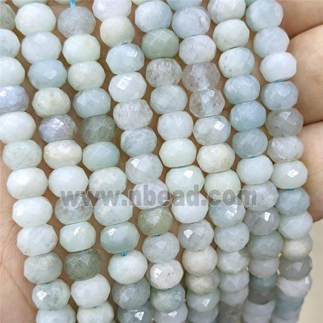 Natural Chinese Aquamarine Beads Blue Faceted Rondelle