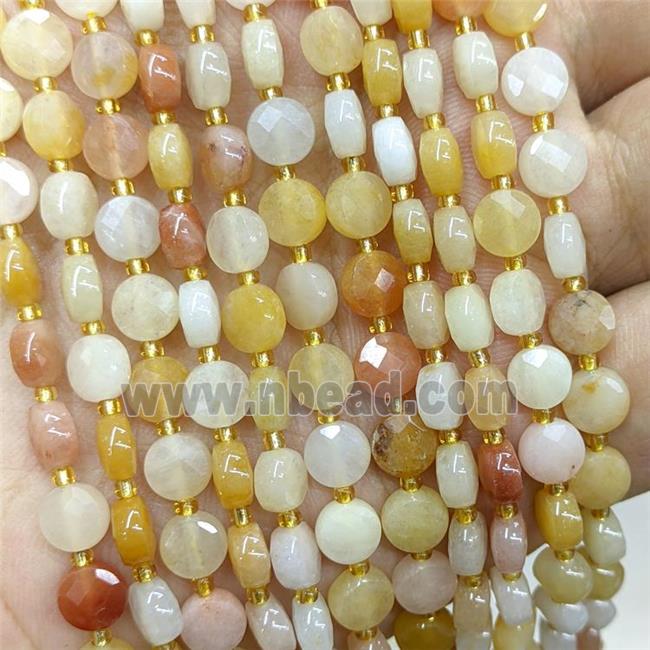 Natural Yellow Aventurine Beads Faceted Coin