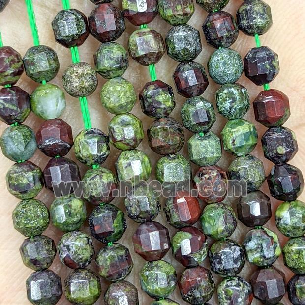 Natural Dragon Bloodstone Prism Beads