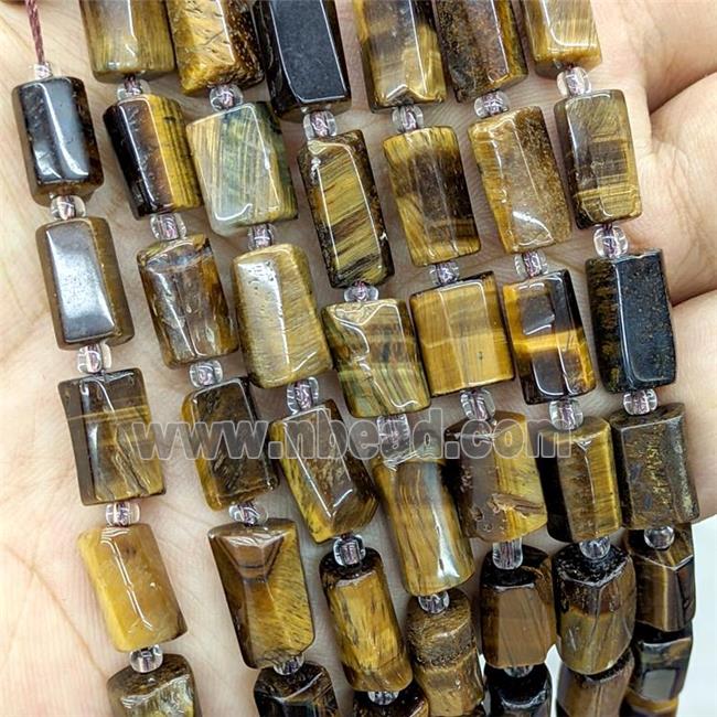 Natural Tiger Eye Stone Tube Beads