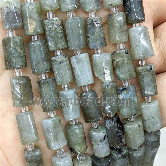 Natural Labradorite Tube Beads