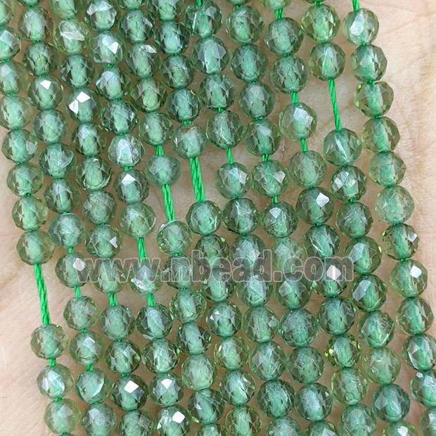 Natural Green Apatite Beads Faceted Round