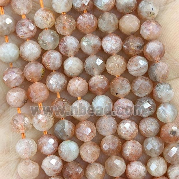 Natural Golden Spot Sunstone Beads Orange Faceted Round B-Grade