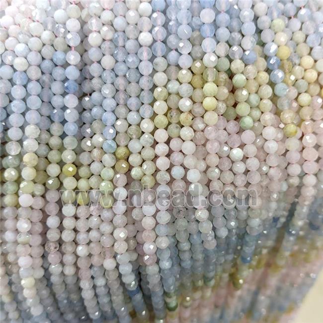 Natural Morganite Beads Pony Multicolor Faceted Round