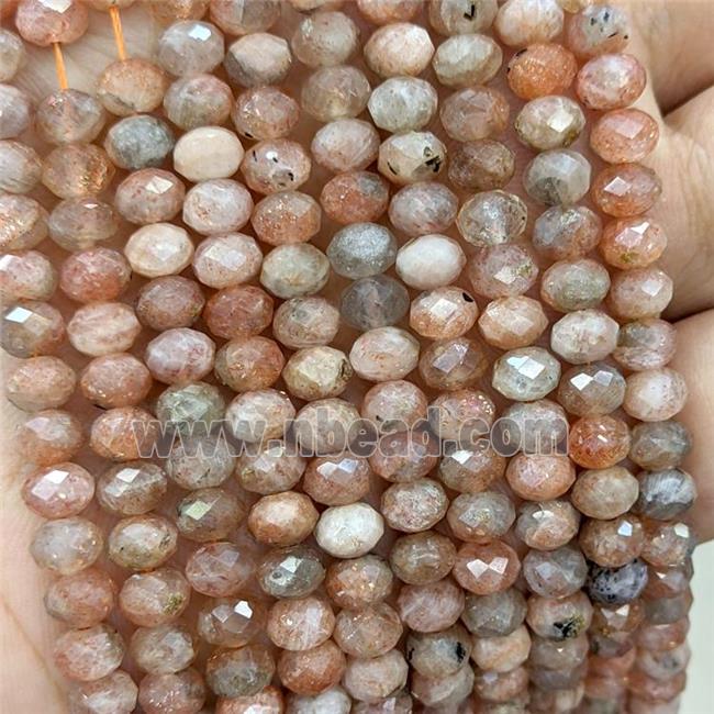 Natural Golden Spot Sunstone Beads Orange Faceted Rondelle B-Grade