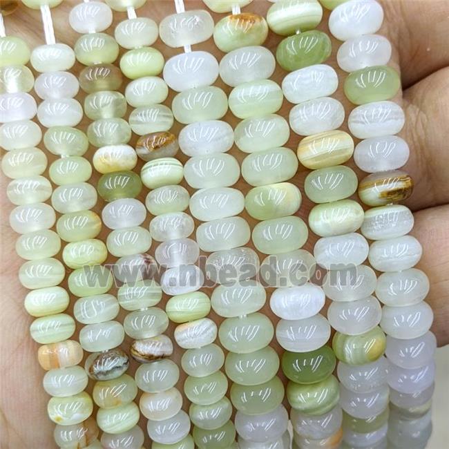 Natural Afghanistan Jadeite Beads Smooth Rondelle Olive