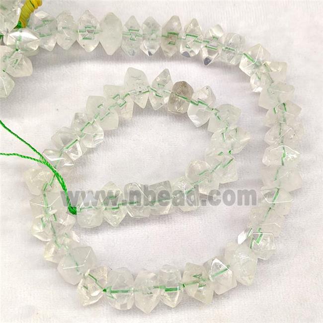 Natural Quartz Beads Green Faceted Square