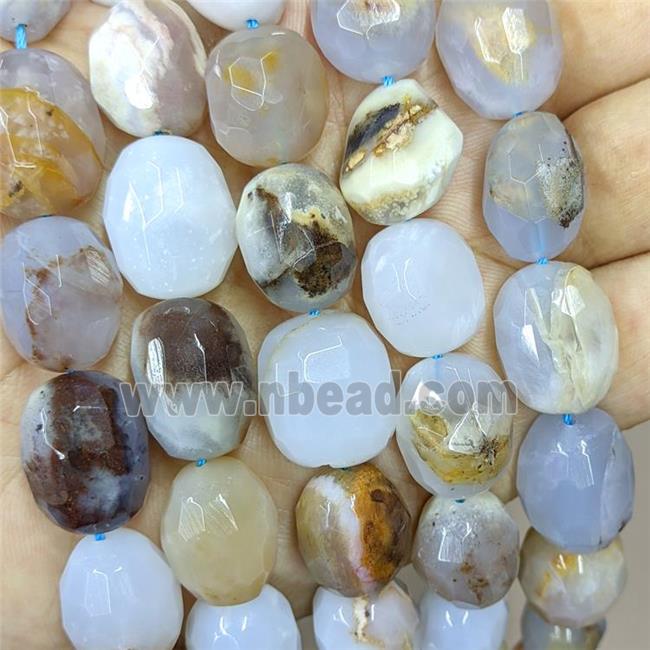 Natural Blue Chalcedony Nugget Beads Faceted Freeform B-Grade